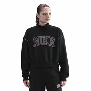 Hőszigetelt női pulóver NIKE W NSW PHNX FLC LOGO MOCK NECK BLACK kép