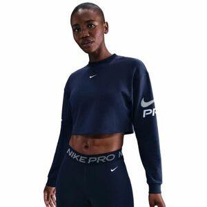női kapucnis pulóver NIKE PRO W NP DF FLC CREW TT GRX MIDNIGHT NAVY FOOTBALLGREY WHITE kép