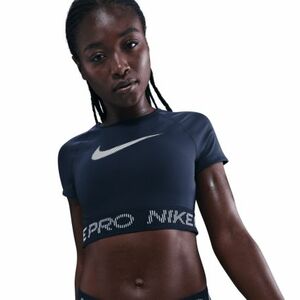 Rövid ujjú női edzőing NIKE PRO W NP DF SS TOP TT GRX MIDNIGHT NAVY FOOTBALLGREY WHITE kép