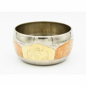 7 fémes - 3 színű - 5 Buddha dombor mintás hangtál - 11 cm - Karma kép