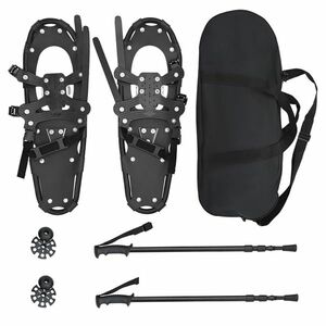 vidaXL 3 az 1-ben hólánc túrabotokkal Fekete 25 hüvelyk kép