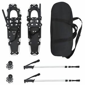 vidaXL 3 az 1-ben hólánc túrabotokkal Ezüst és Fekete 30 hüvelyk kép