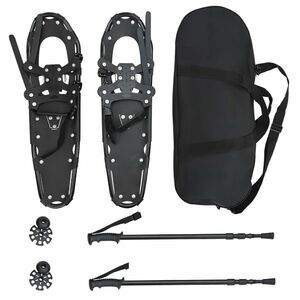 vidaXL 3 az 1-ben hólánc túrabotokkal Fekete 30 hüvelyk kép