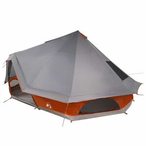 vidaXL Családi Tipi sátor Tipi Szürke és narancs 680 x 430 x 270 cm kép