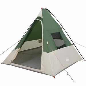 vidaXL Tipi sátor tetővel tárolóval Zöld 383 x 338 x 217 cm taft kép