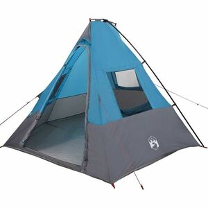 vidaXL Tipi sátor tetővel tárolóval Kék 383 x 338 x 217 cm taft kép