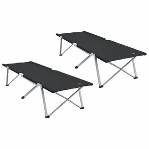 vidaXL Összecsukható Kemping Ágy 2 pcs Fekete 194 x 62, 5 x 42, 5 cm kép