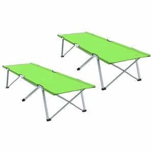 vidaXL Összecsukható Kemping Ágy 2 pcs Zöld 194 x 62, 5 x 42, 5 cm kép