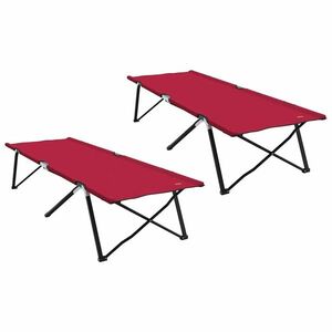 vidaXL Összecsukható Kemping Ágy 2 pcs Piros 206 x 76 x 74 cm kép