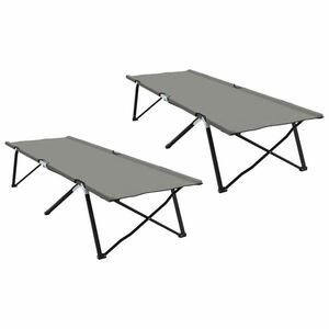 vidaXL Összecsukható Kemping Ágy 2 pcs Szürke 206 x 76 x 74 cm kép