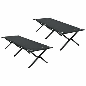 vidaXL Összecsukható Kemping Ágy 2 pcs Fekete 193 x 69 x 45 cm kép