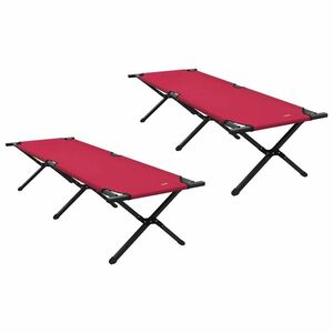 vidaXL Összecsukható Kemping Ágy 2 pcs Piros 193 x 69 x 45 cm kép