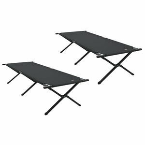 vidaXL Összecsukható Kemping Ágy 2 pcs Fekete 210 x 80 x 46 cm kép