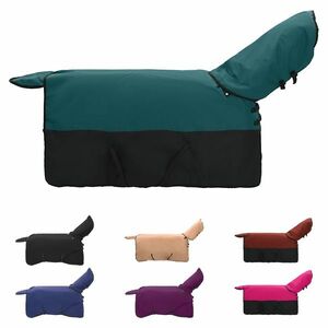 vidaXL Ló Takaró Sötét Zöld és Fekete 105 cm Poliészter kép