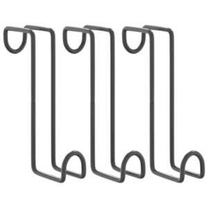 vidaXL 3 db fekete acél kantárakasztó kép