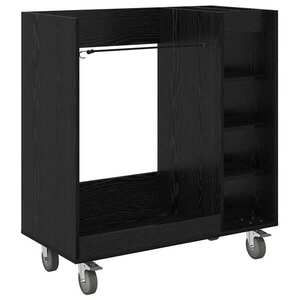 vidaXL Golf Szekrény kerékkel Egyszínű Fekete tölgy 90 x 45 x 98 cm kép