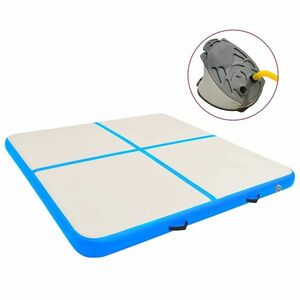 vidaXL kék PVC felfújható tornamatrac pumpával 200 x 200 x 20 cm kép