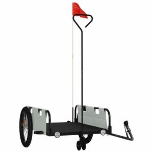 vidaXL szürke-fekete oxford szövet és vas kerékpár-utánfutó kép