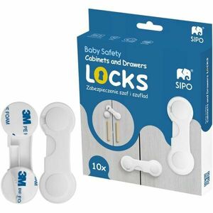 Sipo SAFETY LOCK 10DB Biztonsági zárak szekrényekhez és fiókokhoz, fehér, méret kép