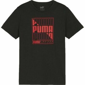 Puma GRAPHICS WORDING TEE B Fiú póló, fekete, méret kép