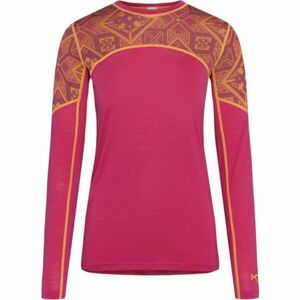 KARI TRAA ELOISE LS Női merinó póló, rózsaszín, méret kép