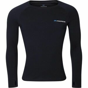 PROGRESS MT TDR Férfi merinó hosszú ujjú póló, fekete, méret kép