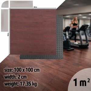 Súlyzószőnyeg inSPORTline Luxteko Waffle 100x100x2 cm, védi a padlót a sérülésektől, vízálló, könnyű karbantartás, csillapítja a zajt és a rezgéseket kép