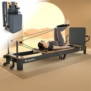 Pilates reformer inSPORTline Comfolder, pilates box tartozék, praktikus, összecsukható, porszórt, karcálló, rugós ellenállás, ALU váz, súly 68kg kép