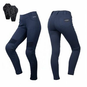 Női motoros leggings W-TEC Lukrecia Base Blue, elasztikus, testhezálló szabás, sztreccs panelek, magas derékrész kép