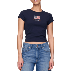 Rövid ujjú póló GAP GAP Logo Americana Fitted Crew kép