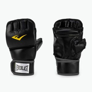 Férfi grappling kesztyű hüvelykujjal EVERLAST MMA kesztyű fekete EV7562 (Mma Grappling Gloves EV7562 BLK) kép