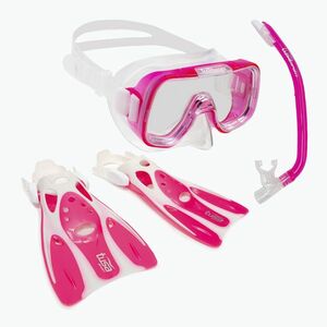 TUSA búvárszett maszk + snorkel + uszony rózsaszín UP-0201 (Mini-Kleio UP-0201 CP) kép