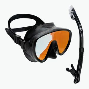 TUSA búvárszett maszk + snorkel fekete UC-1625P (Serene Mirror UC-1625PMQB BKB) kép