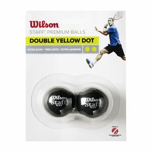 Squash labdák Wilson Staff Squash 2 Ball Dbl Ye Dot fekete WRT617600+ (Staff Squash 2 Ball Double Yellow Dot WRT617600+) kép