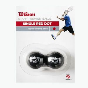 Wilson Squash Staff Squash 2 labda Red Dot fekete WRT617700+ (Staff Squash 2 Ball Red Dot WRT617700+) kép