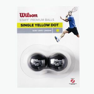 Wilson Staff Squash 2 labda Yel Dot fekete WRT617800+ (Staff Squash 2 Ball Yelllow Dot WRT617800+) kép