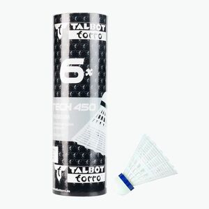 Talbot-Torro Tech 450 tollaslabda ütő, Premium Nylon 6 db fehér 469182 (469182) kép