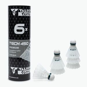 Talbot-Torro Tech 450 tollaslabda ütők, Premium Nylon 6 db fehér 469282 (Tech 450, Premium Nylon 6 pcs. 469282) kép