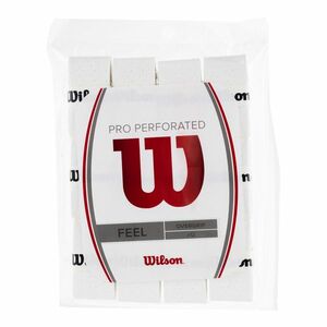 Wilson Pro Overgrip perforált 12Pk teniszütő csomagolások fehér WRZ4006WH+ (Pro Overgrip Perforated 12Pk WRZ4006WH+) kép