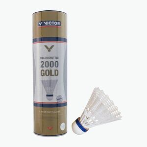 VICTOR Nylon Shuttle 2000 tollaslabdakocka 6 db fehér 100919 (Nylon Shuttle 2000 100920) kép