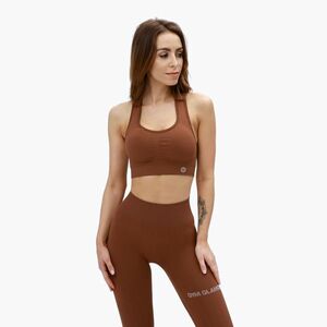 Női edzőmelltartó Gym Glamour push up csokoládé barna 373 (Push Up 373) kép