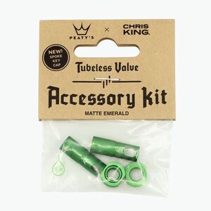 Peaty's X Chris King Mk2 Tubeless Valves kiegészítő szett zöld 83800 (X Chris King MK2 Tubeless Valves Accessory Kit PTV2-ACCS-EMR-12) kép
