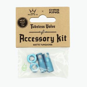 Peaty's X Chris King Mk2 Tubeless Valves kiegészítő készlet kék 83807 (X Chris King MK2 Tubeless Valves Accessory Kit PTV2-ACCS-TRQ-12) kép