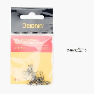 Delphin guruló forgócsavar gyorszáras pattintással 10 db fekete 969B01004 (Rolling Swivel with Fastlock Snap 969B01004) kép
