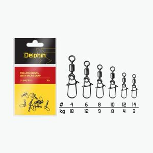 Delphin görgők Forgó Micro Snap 10 db fekete 969B05004 (Rollings Swivel With Micro Snap 10 szt 969B05004) kép