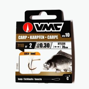 VMC Karp Gold methode vezető hurok horog horoggal + zsinór 10 db arany 271102 (Karp Gold 271102) kép
