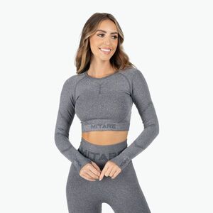 Női hosszú ujjú edzős felső MITARE Push Up Max Crop Top sötétszürke K084 (Push Up Max Crop Top K084) kép