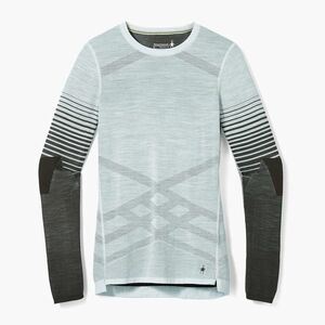 Női termál póló Smartwool Intraknit Thermal Merino Base Layer mintás Crew türkiz 16412 (Intraknit Thermal Merino Base Layer Pattern Crew SW016412J21) kép