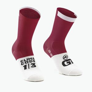 ASSOS GT C2 piros/fehér kerékpáros zokni P13.60.700.4M.0 (GT C2 P13.60.700.4M) kép