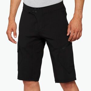Férfi kerékpáros rövidnadrág 100% Ridecamp rövidnadrág W/ bélés fekete 40030-00002 (Ridecamp Shorts W/ Liner 40030-00002) kép